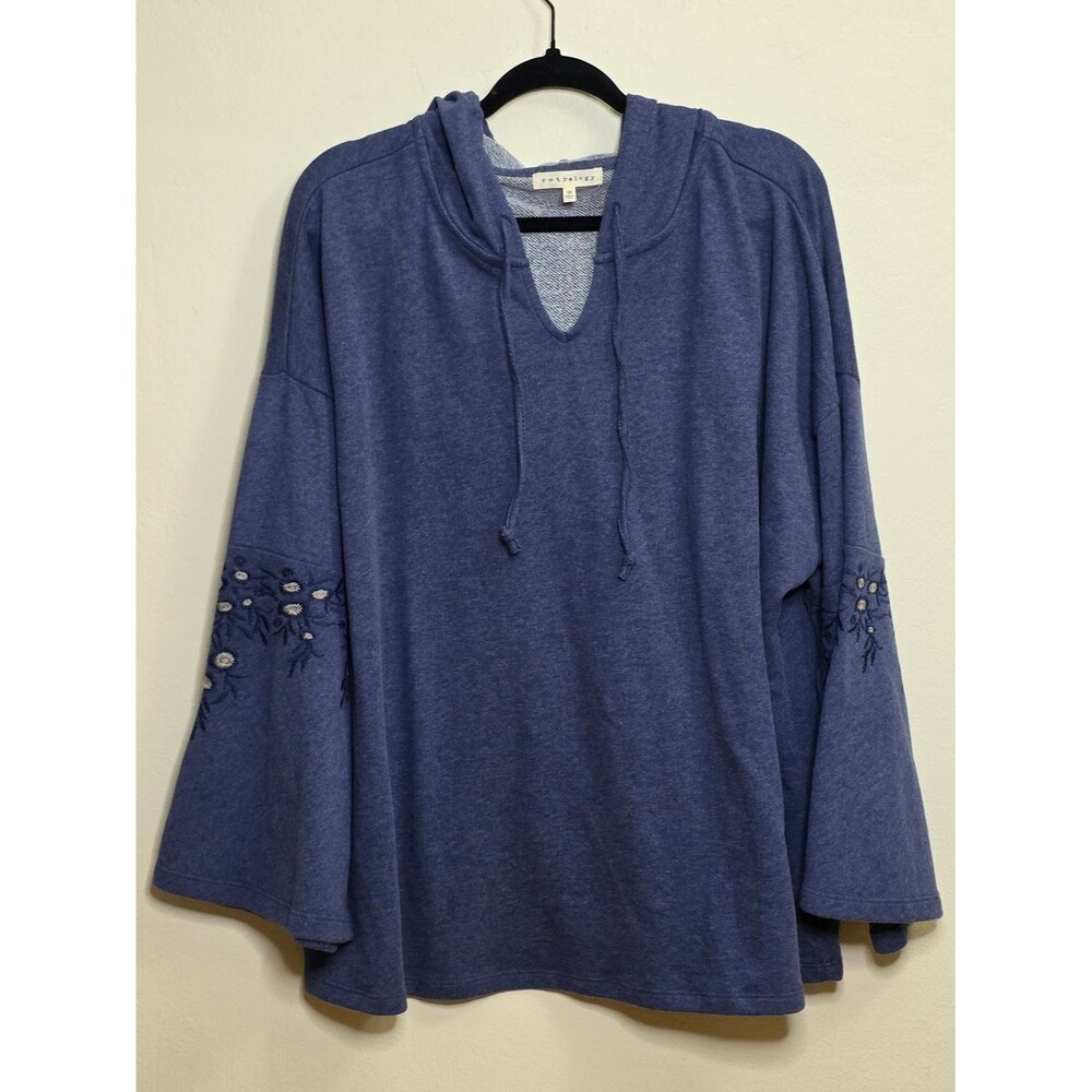 Retrology Blue Knit Hoodie Jacket - 3X